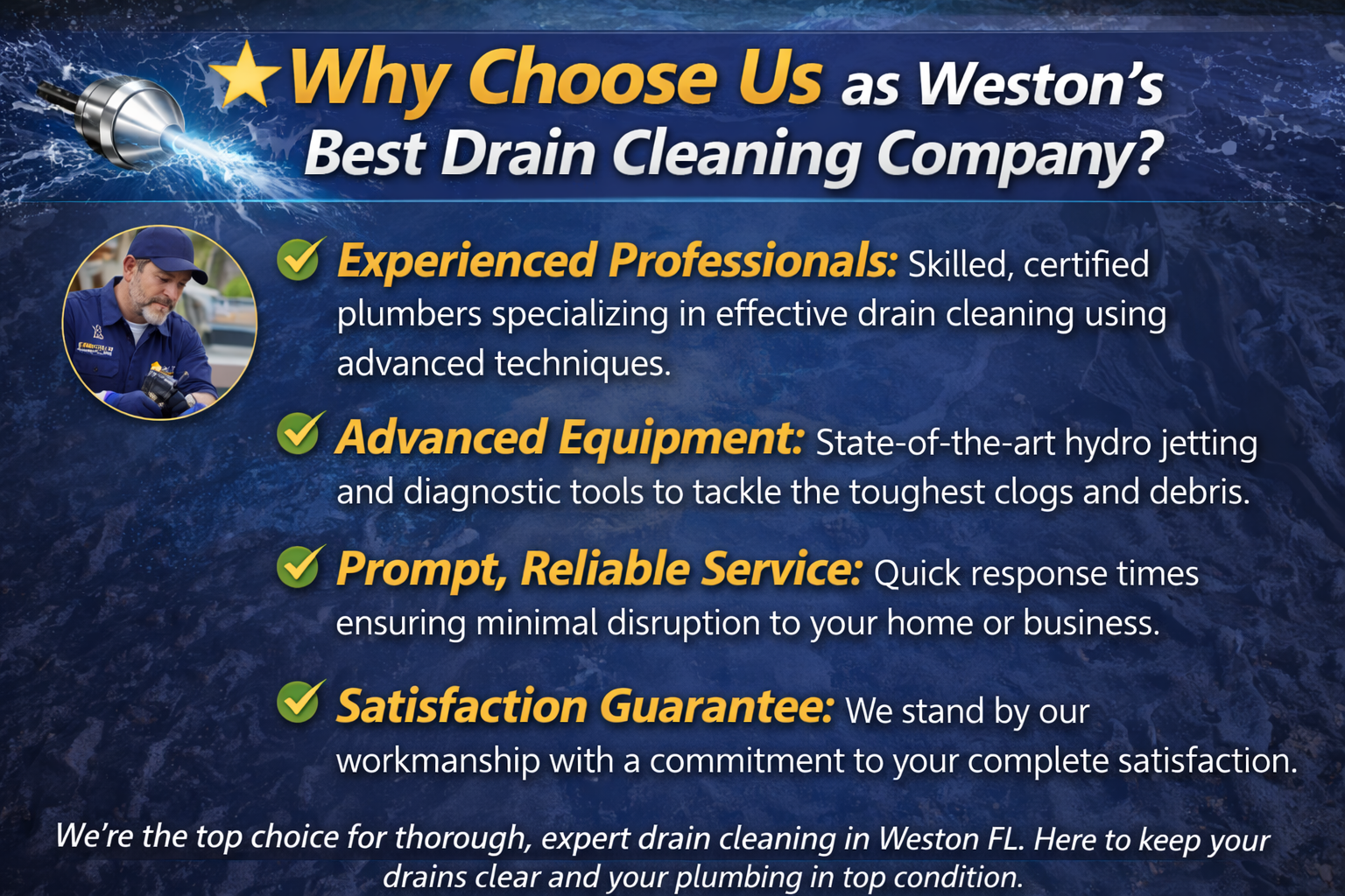 drain cleaning Weston FL