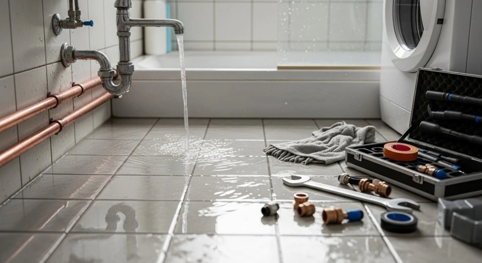 Water leaking under vanity cabinets