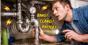 Unusual pipe noises or pressure changes